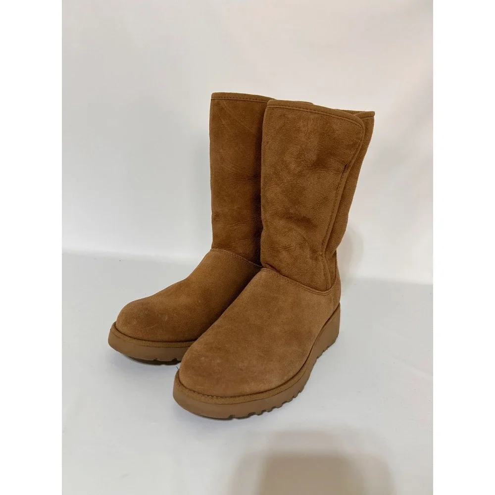 UGG Amie Women's size 6.5 37.5 Classic Chestnut  Sheepskin Wedge Mid Calf Boots
